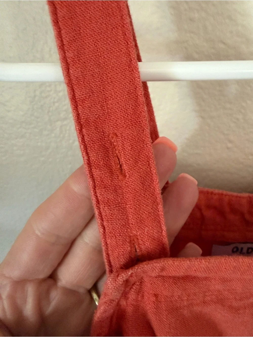 Old Navy Rust Red Linen Romper Overalls